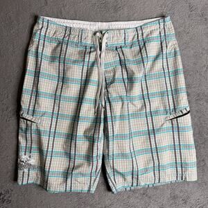 Y2K Board Shorts Body Glove Hybrid Surf Mens 38 Blue Pockets Casual Swim